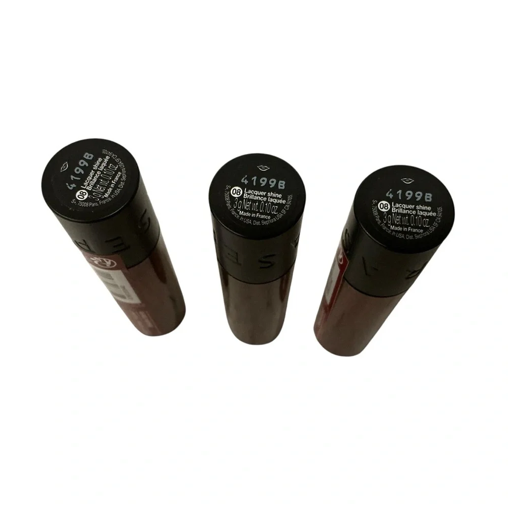 3 pc Sephora collection lacquer shine lipstick 08 red inferno sealed new - Picture 3 of 3